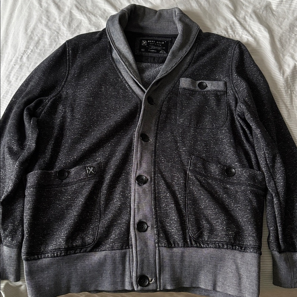 Marc Ecko Black and Gray Cut & Sew Cardigan